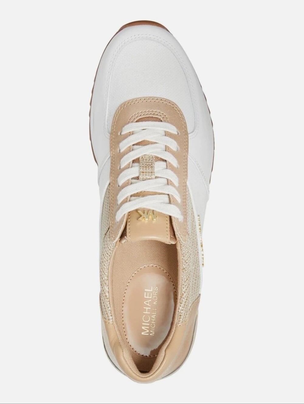 Michael Kors Sneakers Alli Trainer White And Gold Size 9.5 - Picture 4 of 4